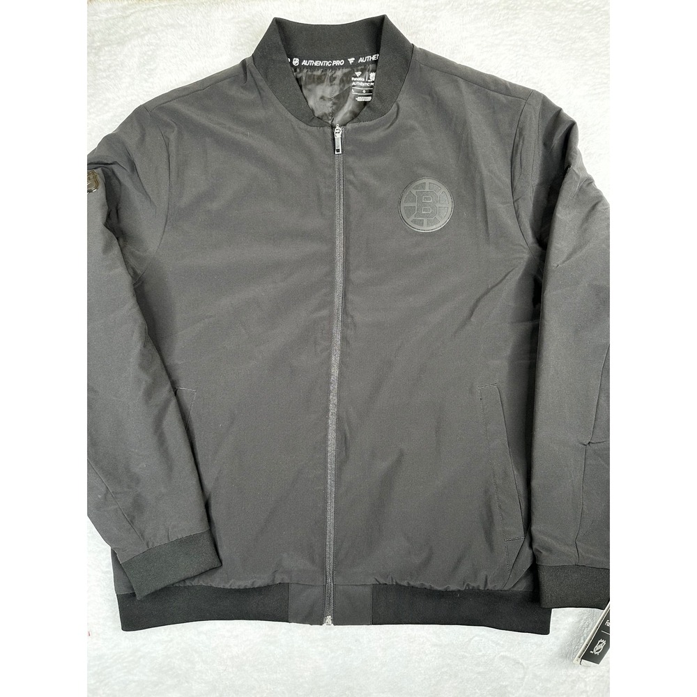 Boston Bruins Fanatics Authentic Pro Rink Bomber Jacket Mens Large Black NHL